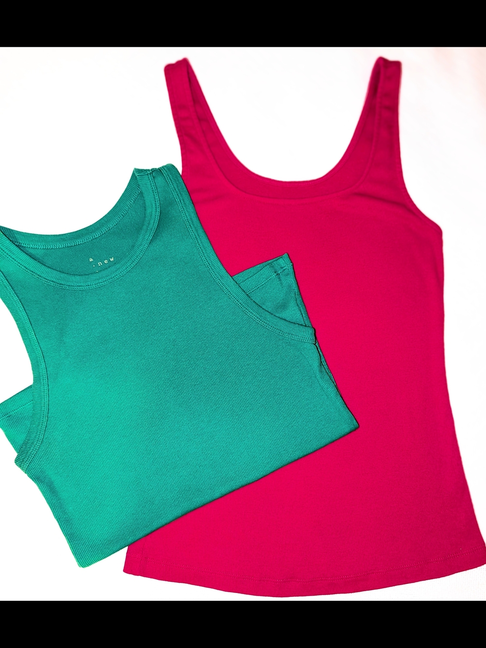 Women’s Scoop Neck Tank Top - Green & Fuchsia